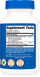 Nutricost KSM-66 Ashwagandha Root Extract 600mg, 60 Veggie Caps (3 Bottles) - 5% Withanolides - with BioPerine