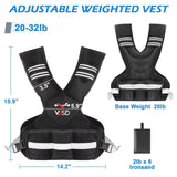 VBSD Adjustable Weighted Vest for Men Women, 20-32lb Vest with 6 Ironsand Weights, Body Weight Vest with Reflective Strip for Running, Walking, Strength Training, Workouts
