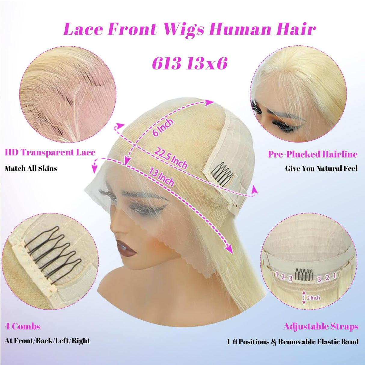 30 Inch 613 13x6 Lace Front Wig Human Hair 200 Density Blonde Wig Human Hair 613 HD Lace Frontal Wig Human Hair 13x6 Blonde Lace Front Wigs Human Hair Pre Plucked 613 Blonde Human Hair Wig for Women