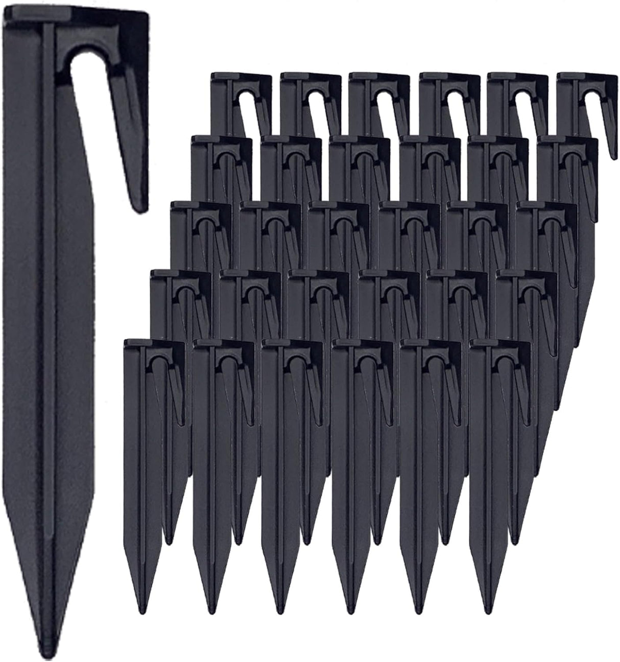 200 Pcs Boundary Wire Stakes, 3.3" Plastic Landscape Edging Stakes for Robotic Lawn Mowers, Heavy Duty Garden Staples for Weed Barrier, Camping Tents & Pet Fences, Bayonet Tip Anchor Spikes, Black