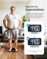 RENPHO 550lb Scale for Body Weight, Digital Bathroom Scale with Large LED Display, Big Platform Weighing Machine with Extra-High Capacity, Most Accurate to 0.05lb, 13x11.8in, Core 1L