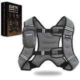 ZUETK Weighted Vest, 6lb/8lb/12lb/16lb/20lb/25lb/30lb Weight Vest with Reflective Stripe, Weighted Vest for Men Women Workout Equipment for Strength Training, Running, Jogging, Fitness, Weight Loss