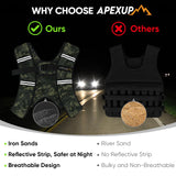 APEXUP Weighted Vest with 5lbs/10lbs/15lbs/20lbs/25lbs/30lbs Weights and Reflective Stripe, Weight Vest Men Women for Workout, Strength Training, Running (Green Digi Camo, 10lbs)