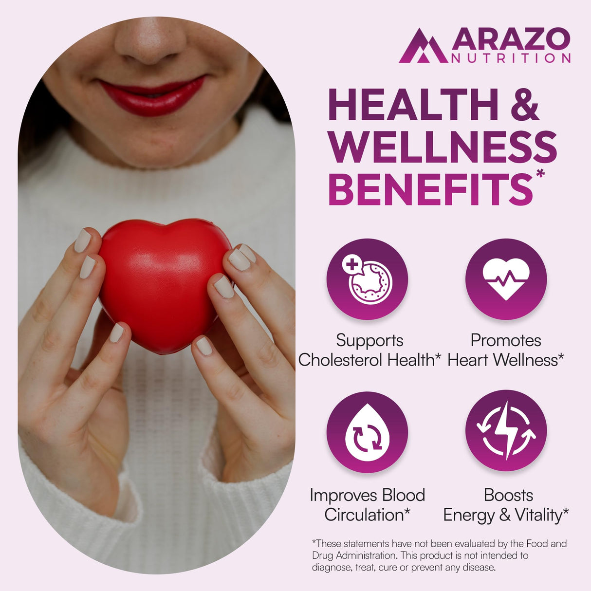 Arazo Nutrition Red Yeast Rice Extract 1200 MG Per Serving – Citrinin Free Supplement – Vegetarian 120 Capsules