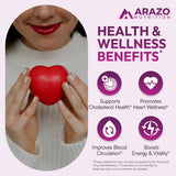 Arazo Nutrition Red Yeast Rice Extract 1200 MG Per Serving – Citrinin Free Supplement – Vegetarian 120 Capsules