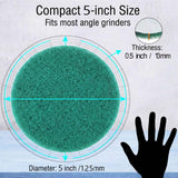 JUNLIXN 5 Inch 180 Grit Drill Brush Scrubber Scouring Pads, 20 Pcs Hook & Loop Power Scrubber Scouring Pad for Rotary Tools, Random Orbital Sander (Green)