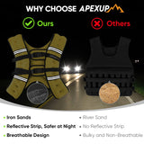 APEXUP Weighted Vest with 5lbs/10lbs/15lbs/20lbs/25lbs/30lbs Weights and Reflective Stripe, Weight Vest Men Women for Workout, Strength Training, Running (Yellow, 15lbs)