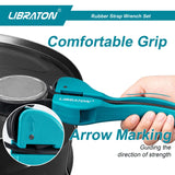 LIBRATON Strap Wrench 2-piece Multifunctional Adjustable Wrench Tools Oil Filter, Jar Opener