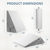 Sasttie Wedge Pillow for Headboard, Adjustable Bed Wedge Pillow Set with Orthopedic Memory Foam Neck Cushion – for Acid Reflux, Neck & Back Support, and Post-Surgery Recovery, White and Dark Grey