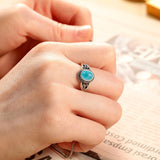 AVECON Adjustable Turquoise Rings for Women, Size 6-9