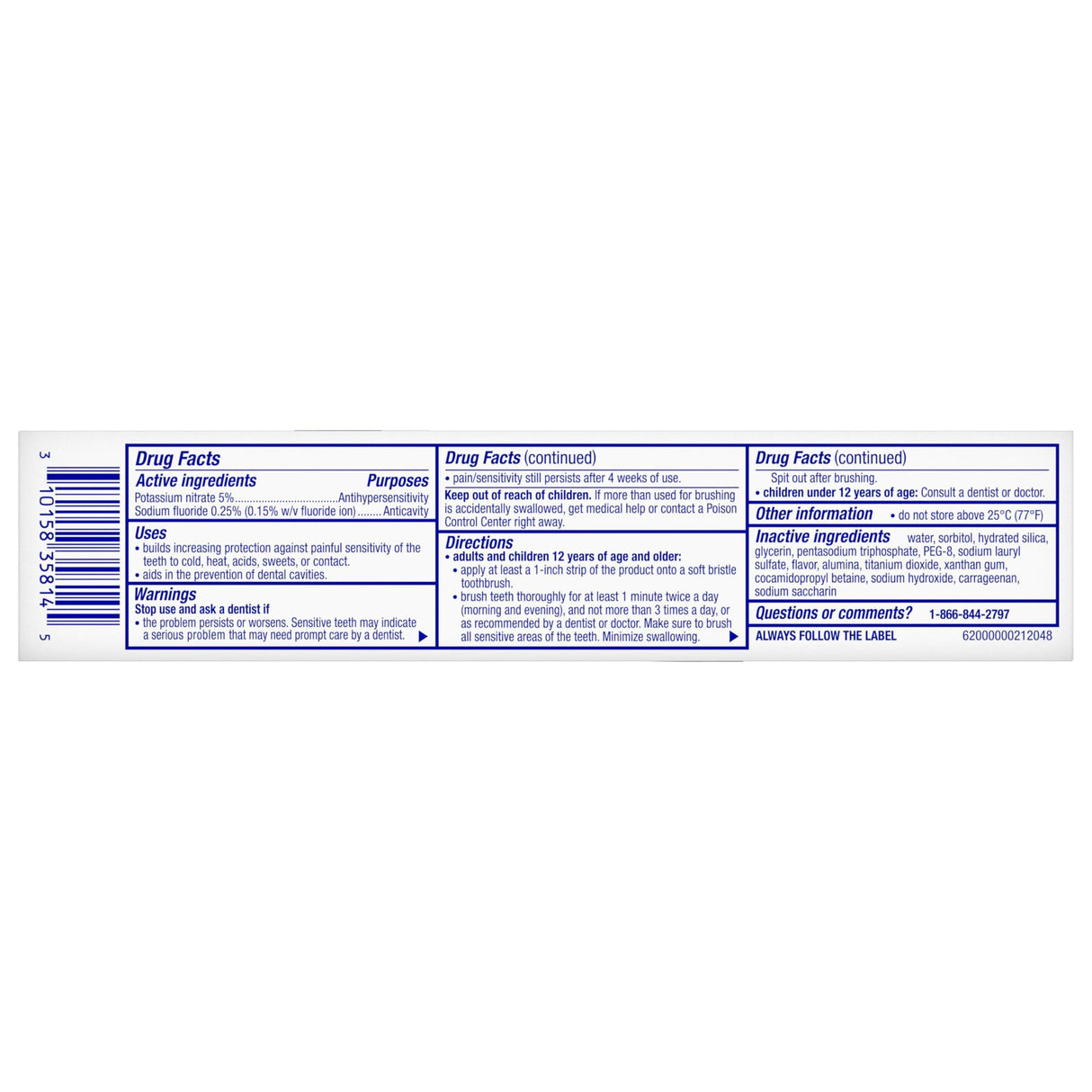 Sensodyne Clinical White Toothpaste Clinically Proven Whitening for Sensitive Teeth, Stain Protector, 3.4 oz x 3