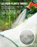 6 Sets Garden Hoops with 10x30 Ft Netting for Raised Beds, 18 Clips