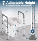 HOMLAND Toilet Seat Risers for Seniors, 400 LBS Raised Toilet Seat, FSA HSA Toilet Riser with Handles, Handicap Elevated Toilet Seat with Adjustable Height & Width for Elderly, Pregnant, Gray