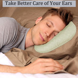 Wuronsa Ear Piercing Pillow for Side Sleepers, Pillow with an Ear Hole for CNH and Ear Pain Ear Inflammation Pressure Sores, O-Shaped Side Sleeping Pillow, Ear Guard Pillow (Cream)