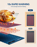 Food Warming Mat, Silicone Heating Tray with 7 Temperature Settings, Quick Full Surface Heating Pad, Thermochromic Line, Kids Lock, Electric Warming Tray for Buffets Party
