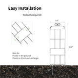 4 Pack 31'' Plant Trellis for Climbing Plants Indoor & Outdoor, Metal Trellis for Potted Plants, Plant Support for Houseplant, Vines, Pothos, Rose, Ivy, and Flowers, Black