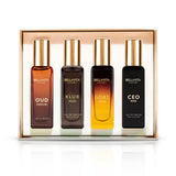 BellaVita Luxury Men's Perfume Gift Set with CEO Man, G.O.A.T., KLUB & OUD | 4 x 20ml (80ml) | Long Lasting Perfume for Men | Citrus, Woody, Patchouli & Caramel Notes