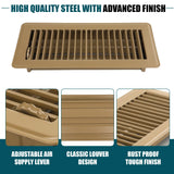 VOISEN Floor Register 4x10, 6 Pack Brown Floor Vent Covers, Heavy Duty Steel Walkable Floor Vents,Vent Covers for Home Floor