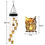 8 LED Solar Upgrade Owl Wind Chimes Outdoor,Mom Gifts for Mothers Day Grandma Wife Gift Solar Owl Wind Chimes for Outside,Hanging Lights Warm LED,Outdoor Owl Decor Christmas