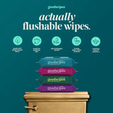 goodwipes Flushable Wipes - Shea-Coco, 318 Wipes (6 Pack + 1 Travel Size)