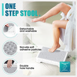SPACELEAD Mobility Step Stool for Adults & Seniors, Indoor/Outdoor Portable Stair Assist, Anti-Slip Platform for Bathroom， Kitchen, Office, and Bedroom, 600lbs Capacity, White Gray