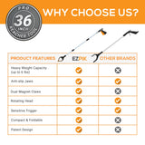 EZPIK Pro 36" Flexible Folding Grabber Tool for Elderly + Magnets, Reacher for Disabled & Seniors Heavy Duty Rotating Grippers for Reaching Underneath, Trash Grabbers & Pickers for Mobility