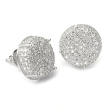 Men's XL 1/2 Inch Full Iced Cubic Zirconia Round Prong Setting Screw Back Earring BE 11403 S