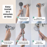 Canopy Handheld Filtered Shower Head & Scalp Massager - High Pressure Shower Head Filter for Hard Water - Shower Filter To Remove Impurities for Healthier Scalp, Skin & Hair - Hair Growth - Chrome