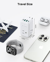 TROND Outlet Extender with 2 PD 20W USB C Charger, 3 AC Multi Plug Outlet Splitter with 360 Rotating Plug, USB Wall Socket Adapter, A Small Charging Station for Kitchen Bathroom Cruise Essentials