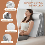 Sasttie Wedge Pillow, Bed Wedge Pillow Set for After Surgery, Acid Reflux and Sleeping, 3-Piece Detachable Design, Adjustable Height, White & Dark Grey