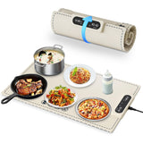 Electric Warming Tray, Negative ion Food Warming Mat, Full Surface Heating Rollable & Portable, Premium Silicone Nano-Material, 3 Modes- Versatile Food Warmer for Gatherings, Parties, Christmas