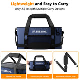 [2026 Updated] 50 Can Collapsible Soft Cooler Bag with Hard PP Lid, Leakproof Insulated Ice Chest with Quick-Access Top Hatch, Bottle Opener & Mini Table for Beach, Camping, Travel (Navy Blue)