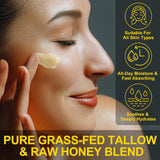 KZUO Beef Tallow for skin, Beef Tallow, Hydrating Tallow Balm with Raw Honey and Beeswax, Grass-Fed Beef Tallow & Raw Wild Honey Blend, Body & Face Moisturizer, Natural Formula