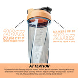 HELIMIX 2.0 Vortex Blender Shaker Bottle Holds upto 28oz | No Blending Ball or Whisk | USA Made | Portable Pre Workout Whey Protein Drink Shaker Cup | Mixes Cocktails Smoothies Shakes | Top Rack Safe