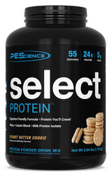 PEScience Select Protein Powder, Whey and Casein Blend, Clean Protein Powder for Women and Men, Low Calorie, Low Carb, Keto Friendly, Gluten Free, Peanut Butter Cookie, 55 Servings