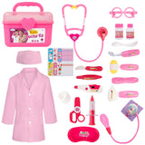 Liberry Doctor Kit for Toddlers 3 4 5 Years Old, Kids Doctor Play Set for Girls Boys Toy, Pretend Play Medical Kit with Stethoscope & Costume for Christmas Birthday Gift Pink