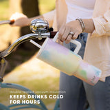 Simple Modern Halloween 40 oz Trek Tumbler with Handle and Straw Lid | Nightmare Before Christmas Cup Holder Friendly Insulated Stainless Steel Travel Mug | Skellington Head