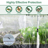 Garden Netting Pest Barrier 10 x 50FT Garden Mesh Netting Insect Netting Garden Neting for Raised Beds Garden Insect Barrier Plant Mesh Cover for Vegetable Flowers Fruits Plants Greenhouse