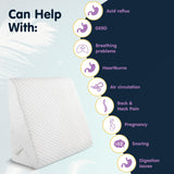 Adjustable Bed Wedge Pillow for Sleeping - Wedge Pillow for Sleep Apnea, Gerd, Acid Reflux Relief, Post Surgery - Foam Wedge Pillow for Back Pain Relief, Sleep Apnea Pillow Wedge or for Seniors