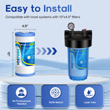 ICEPURE 5 Micron 10" x 4.5" Whole House Water Filter Compatible with GE FXHTC, GXWH40L, RFC-BBSA, W50PEHD, GXWH35F, GNWH38S, Dupont WFHD13001, R50-BB, Pack of 2