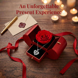 Preserved Real Rose with I love you Necklace 100 Languages, Gifts for Girlfriend, Women, Mom, Wife, Gifts Idea on Christmas, Valentine's Day, Mother's Day, Birthday, Anniversary, Thanksgiving