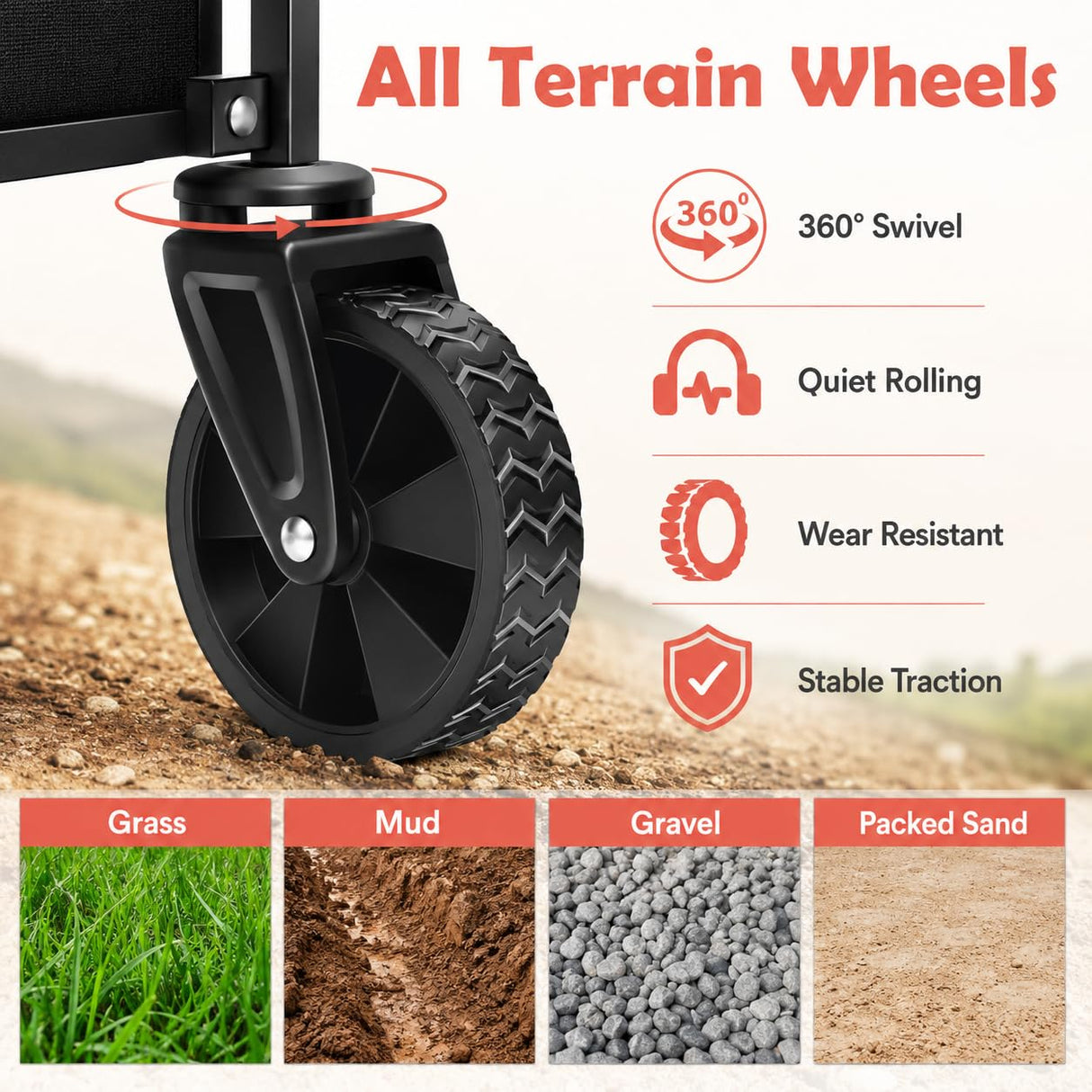 Collapsible Wagon Cart with Wheels Foldable, Compact Folding Utility Wagon