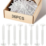 Blulu 36 Pcs 3 Inch Vinyl Shutter Fastener Window Panel Peg Lok Pin Pegs Screws Shutter Spikes Anchor (White)