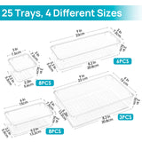 Vtopmart 25 Pack Clear Plastic Drawer Organizers with Non-slip Rubber Pads