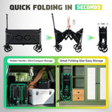 360LBS Collapsible Wagon Cart Foldable Heavy Duty, Shopping Cart with Brake