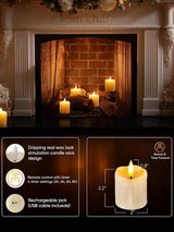 2"x 2" Rechargeable Flameless Votive Candles with Remote Timer, 6 Pack