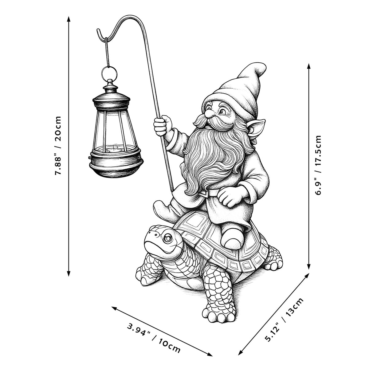 Bezseili Outdoor Garden Gnome, Funny Lawn Gnome Statue Decorations, Solar Gnome Riding Turtle Figurines Ornament for Patio, Balcony, Yard, Iutdoor Office Home Decor, Mom Grandma Sisters Gifts