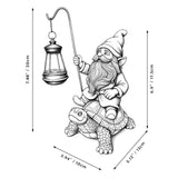 Bezseili Outdoor Garden Gnome, Funny Lawn Gnome Statue Decorations, Solar Gnome Riding Turtle Figurines Ornament for Patio, Balcony, Yard, Iutdoor Office Home Decor, Mom Grandma Sisters Gifts