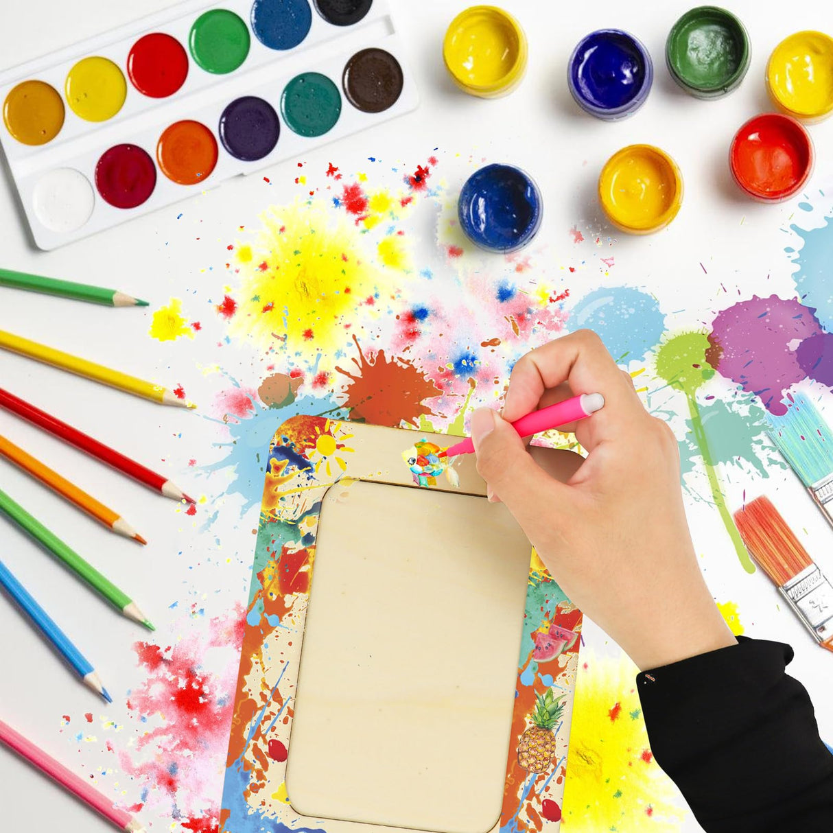 RYKOMO 30 Pack Wooden Picture Frames for Crafts, Wooden Frames for 4 x 6 Photos, Unfinished Wood Frame for Thanksgiving Christmas Gift Halloween Party Decorate DIY Art Projects