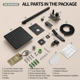 SR SUN RISE Black Square Rainfall Shower Head and Handle Set, Wall Mounted Shower Fixtures, Metal Shower Faucet Trim Repair Kits (With Shower Valve)